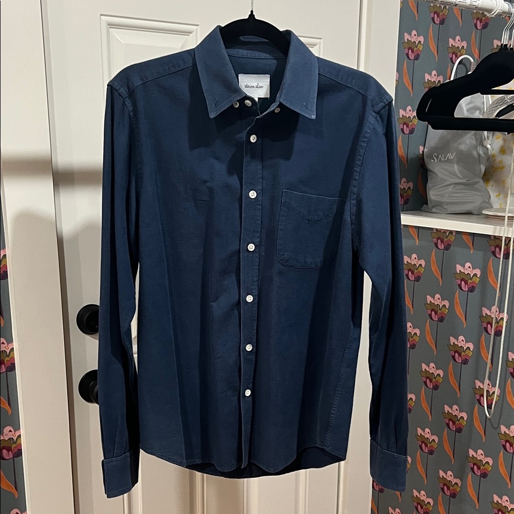 Steven Alan Dark Blue Casual Button Down Shirt